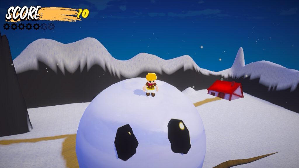 Ortheo erklimmt einen Schneemann