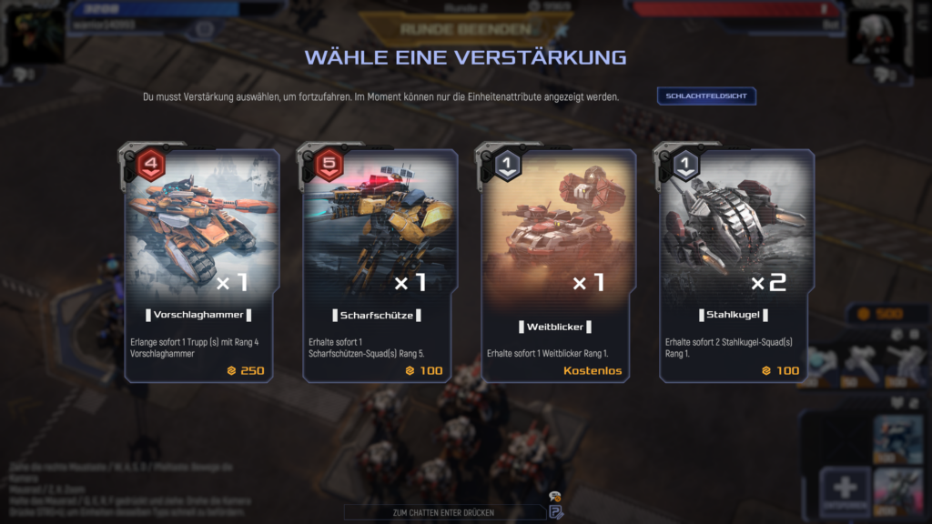 Mechabellum Kaufmenü