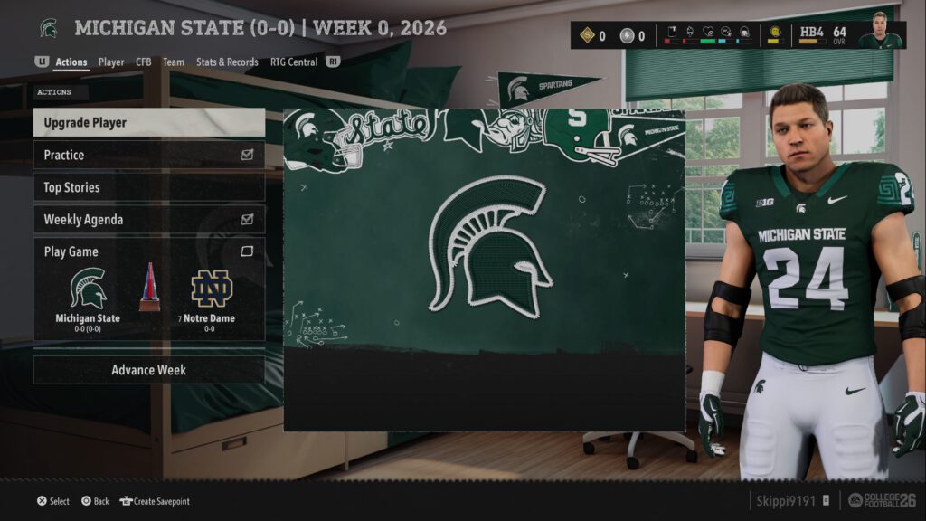 EA SPORTS™ College Football 26_Zimmermenü