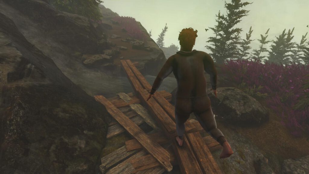 Ganz ruhig gehen wir auf eine d&uuml;nne und schmale Br&uuml;cke zu unter die ein Wasserfall verl&auml;uft welcher uns geradewegs den Fortschritt der Letzten stunde ruinieren k&ouml;nnte.