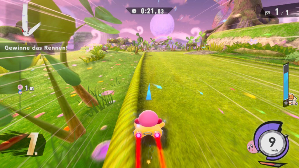 Kirby Air Riders Rennen auf Dreamland Strecke